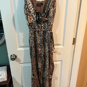 Lulu's Snake Print Jumpsuit
